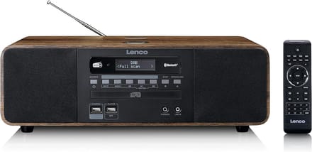 DAB+ Radio met CD/MP3 Speler, Bluetooth en Houten Behuizing