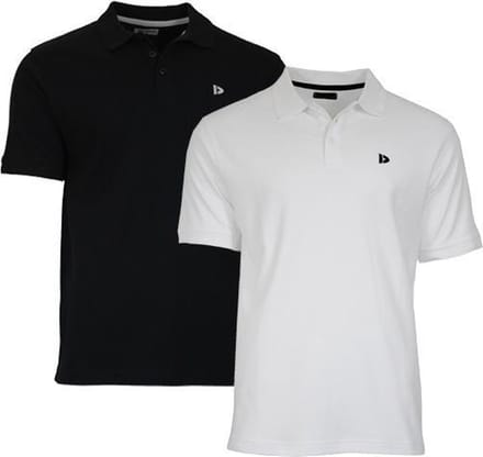 2-Pack Donnay - Polo (Noah) - Sportpolo - Heren - White/Black (997) - maat M