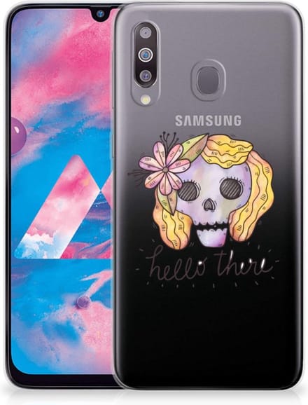 Silicone Back Case Samsung Galaxy M30 Boho Skull