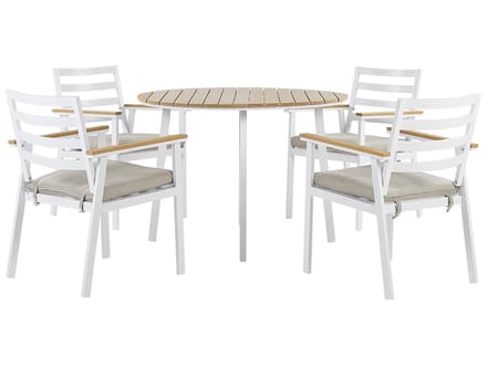 CAVOLI - Tuinset voor 4 - Wit/Beige - Aluminium