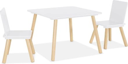 sweeek - Kindertafel vierkant met 2 stoelen grenenhout - judith