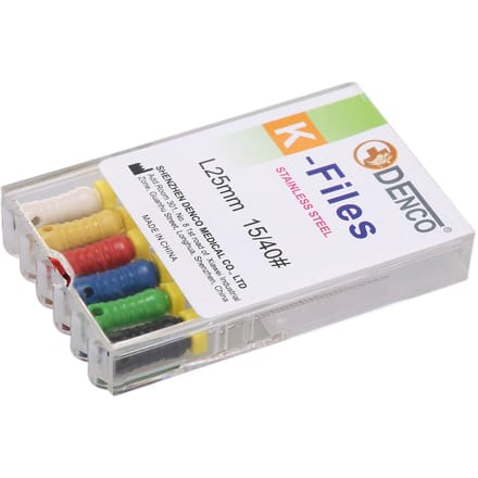 10 Dozen/Set Endodontische Wortelkanaalbehandeling K Bestanden Handgebruik Tandheelkundige K-File/H-File 25mm Bestanden 15-40 # K-File white