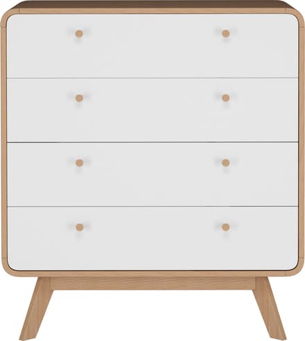 Cassie-Commode - 4-laden - Wit Eikenlook