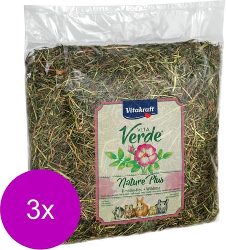 Vitakraft Vita-Verde Hooi - Ruwvoer - Wilde Rozen - 3 x 500 g