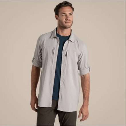 Craghoppers Nosilife Pro V Overhemd Met Lange Mouwen Beige,Grijs S Man