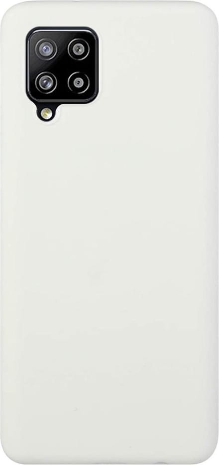Solid hoesje Geschikt voor: Samsung Galaxy A42 5G Soft Touch Liquid Silicone Flexible TPU Rubber - Wit