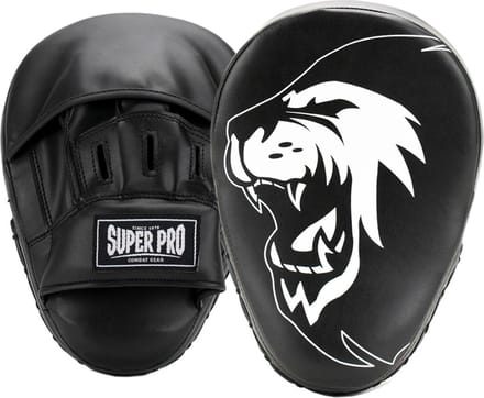 Super Pro Combat Gear Handpads Curved PU Zwart/Wit