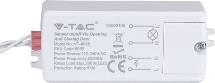 V-TAC VT-8026 deurdetectie bewegingssensor - IP20 - Wit