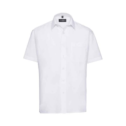Russell Collection Heren Poplin Easy-Care overhemd (Wit)