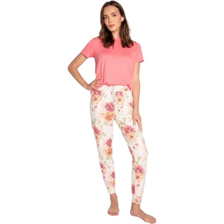 PJ Salvage Dames/Dames Jersey Bloemen Pyjamabroek (Beige)