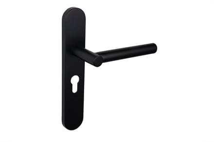 Lavuzo deurkruk Grosetto Zwart met afgerond schild PC55 | Per set | Deurklink met schild