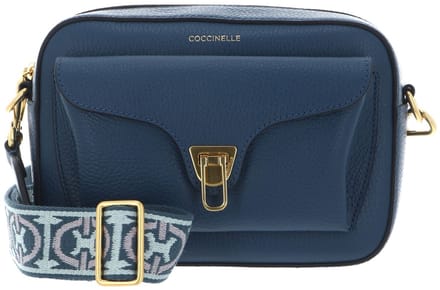 COCCINELLE Leren schoudertas Beat Soft Ribb Crossbody Bag Grained Leather Deep Blue blauw