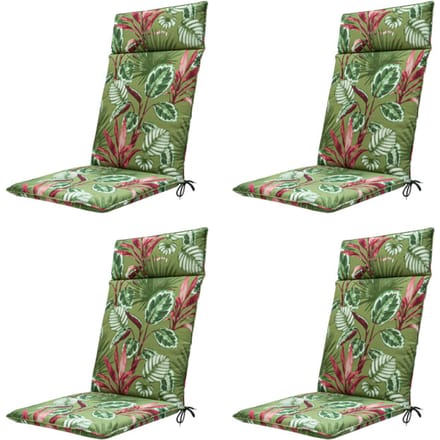 Madison - Tuinstoelkussen Hoge Rug Cala green - Ca. 120x50 cm - Set van 4