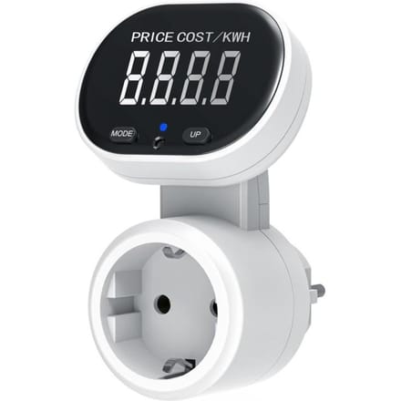 Europese stopcontact 45 graden draaibaar groot LCD-scherm Stroommeteraansluiting Digitaal display Energie backlight type & EU Plug veelkleurig