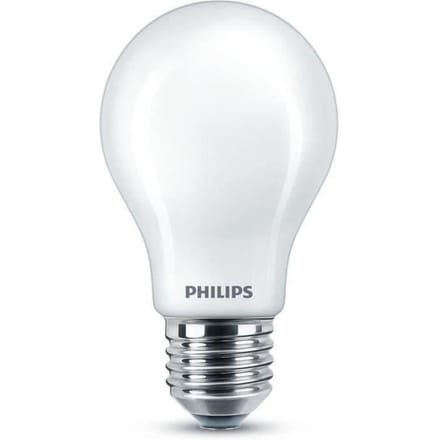 Philips LED lamp - Standaard lampvorm met E27 fitting - Koelwit licht: 4000K - 60W - Mat glas