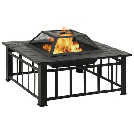 vidaXL - Vuurplaats - met - pook - XXL - 81x81x47 - cm - staal