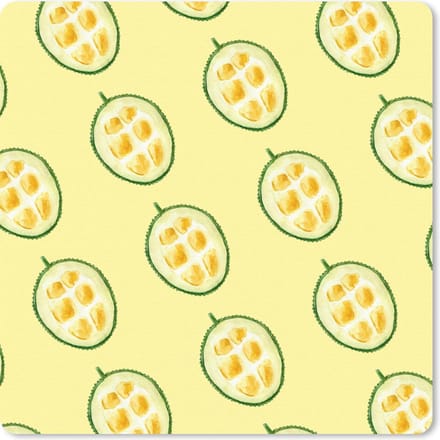 Muismat 20x20 cm - Mousepad Fruit - Sjablonen - Geel - Muismatten
