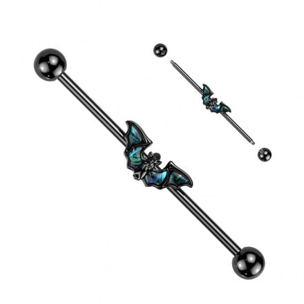 Industrial piercing PVD bat - zwart - LMPiercings