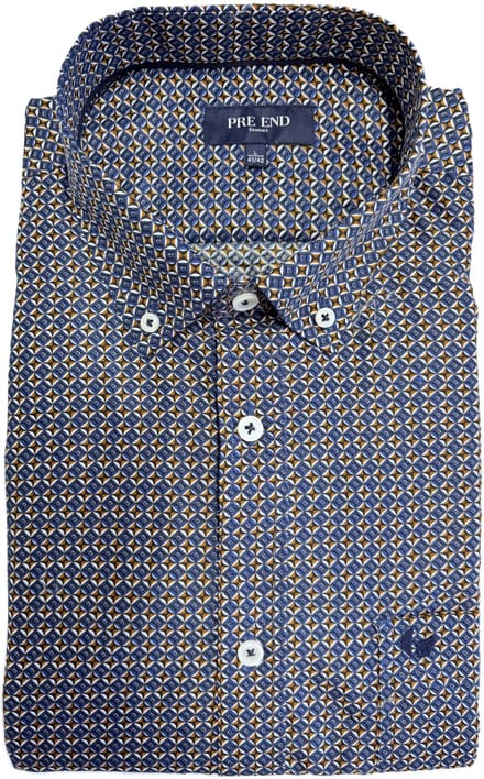 Pre End Overhemd - Lange mouw - Regular fit - Multi - Strijkvrij - Maat M