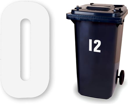 Huisnummer kliko sticker - Nummer 0 - Wit groot - container sticker - afvalbak nummer - vuilnisbak - brievenbus - CoverArt
