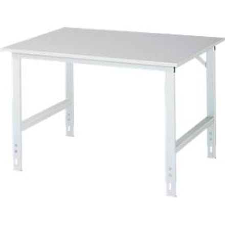 Werktafel, melamine blad, B 1250 x D 1000 x H 760-1080 mm