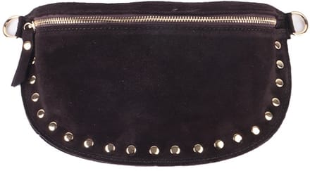 Giuliano lederen schoudertas Alison - Suede - Made in Italy - Koffie