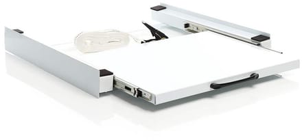 IVOL Stapelkit Wasmachine en Droger met uitschuifbaar blad - Tussenstuk - Wit - 60x55x7.5 cm - Draaggewicht 100 kg