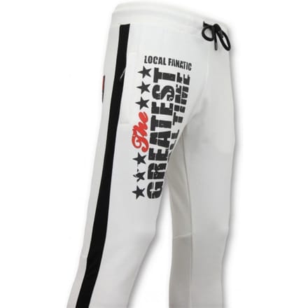 Exclusieve Sweatpants Heren - Muhammad Ali Trainingsbroek - Wit