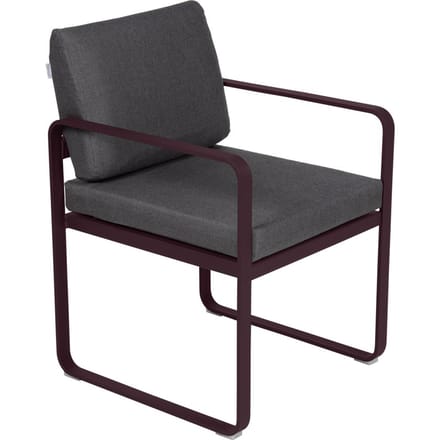 Fermob BELLEVIE fauteuil voor de eethoek - B9 zwarte kers - A3 grafietgrijs