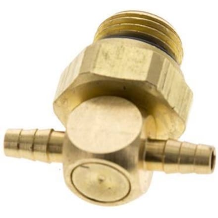 3 mm & G1/8'' Messing T-slangpilaar met buitendraad NBR Afdichting