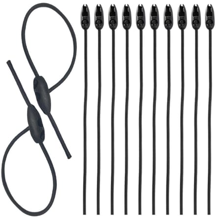 Dailygoods- Bagagespanners 50 cm - 10 stuks - Elastisch - Spanbanden - Waarschuwingsborden - Duurzaam latex/polypropyleen - Spanband
