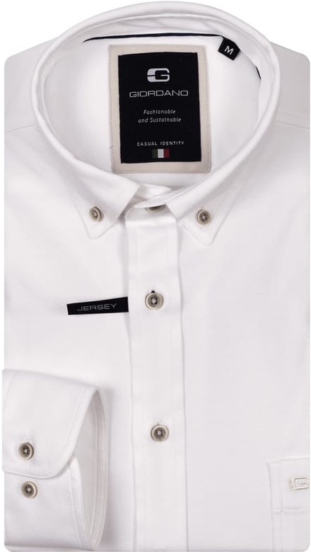Giordano – Ivy – Overhemd – Liquid cotton – button down kraag – Optical White - Regular Fit - NOS7078-10