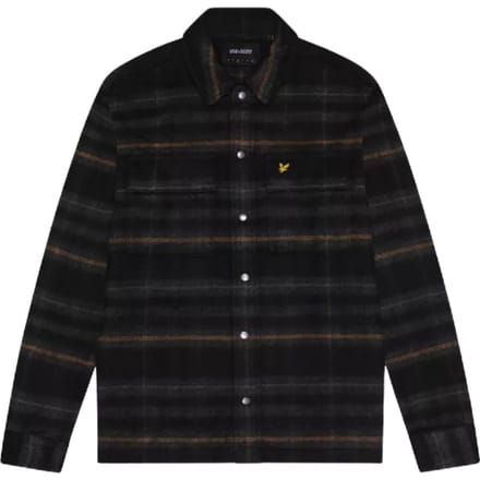 Lyle & Scott geborsteld tartan gitzwart overshirtjack