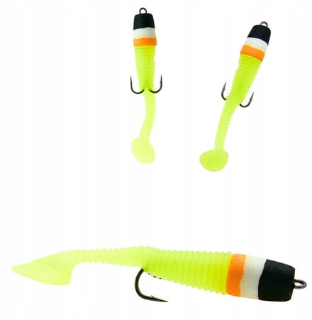 EVA Rubberen Kunstaas 7-8 cm met Dregstaart voor Baars, Snoekbaars, Snoek
