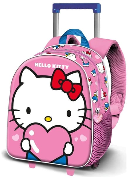 Sanrio Small 3D Backpack with Wheels Hello Kitty Heart