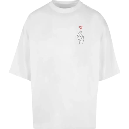 Merchcode - K Heart Huge Heren Tshirt - S - Wit