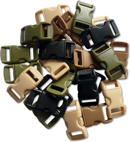 Ilènne - Paracord sluiting - Army mix - plastic - 25 stuks - voor armband