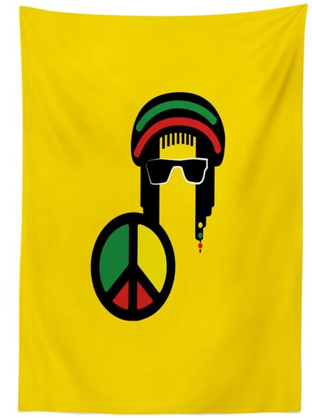 ABAKUHAUS Tafelkleed – Reggae-man, 140x200 cm, multicolor geel