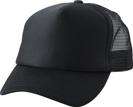 Myrtle Beach Kinderen/Kinderen 5 Panel Polyester Mesh Cap (Zwart/Zwart)