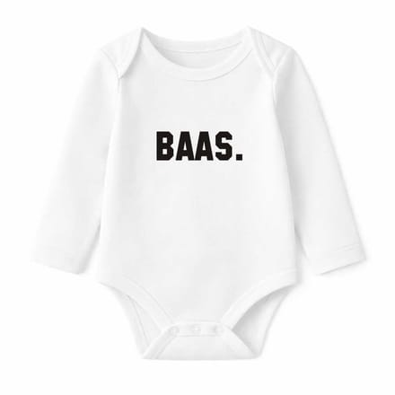 Romper Baas - wit - lange mouw