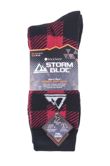 Storm Bloc - 2 paar thermo wandelschoensokken voor heren - SBMS037BLK