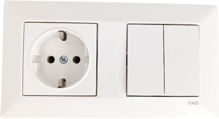 Panasonic Viko-Stopcontact-Wandcontactdoos-Randaarde-Wit-Compleet-Meridien Serie