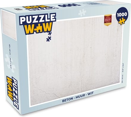 Puzzel Beton - Muur - Wit - Legpuzzel - Puzzel 1000 stukjes volwassenen