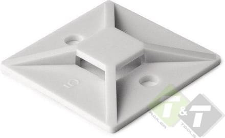 Plakzadel kabelbinders wit - 28 x 28 mm plak zadel - Kabel binder houder - kabelhouder voor Tiewraps