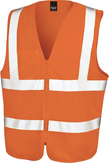 Result SafeGuard - Zip I.D. Safety Tabard - Fluorescent Orange - S/M
