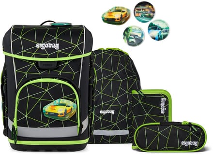 ergobag schooltas Cubo Light Set 5-delig CyBär Race zwart