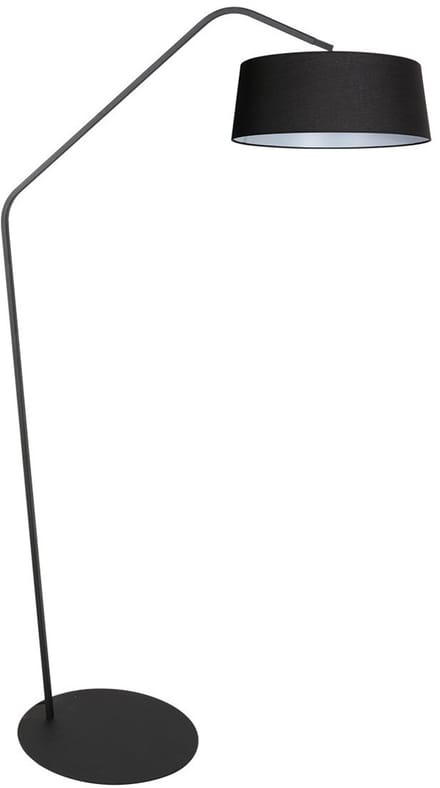 Zwarte vloerlamp Zig-Zag 4255ZW van anne_light_home – trendy design met zwarte linnen kap Ø48 cm, hoogte 173 cm, kantelbare fitting voor sfeervolle verlichting