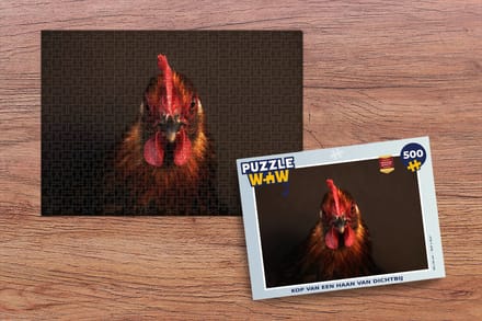 Puzzel Kop van een haan van dichtbij - Legpuzzel - Puzzel 500 stukjes
