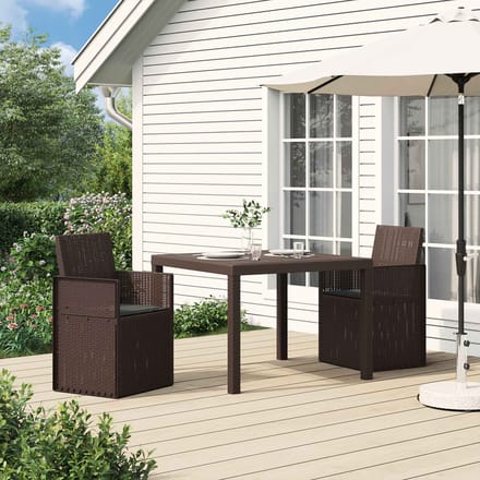 vidaXL - Tuinstoelen - 2 - st - Bruin - en - antracietkleurig - PP