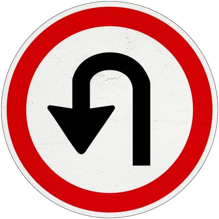 Keerverbod bord - F7 | Sign Again materiaal | 20 cm